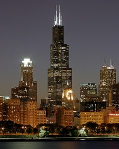 chicago cityscape and sears tower