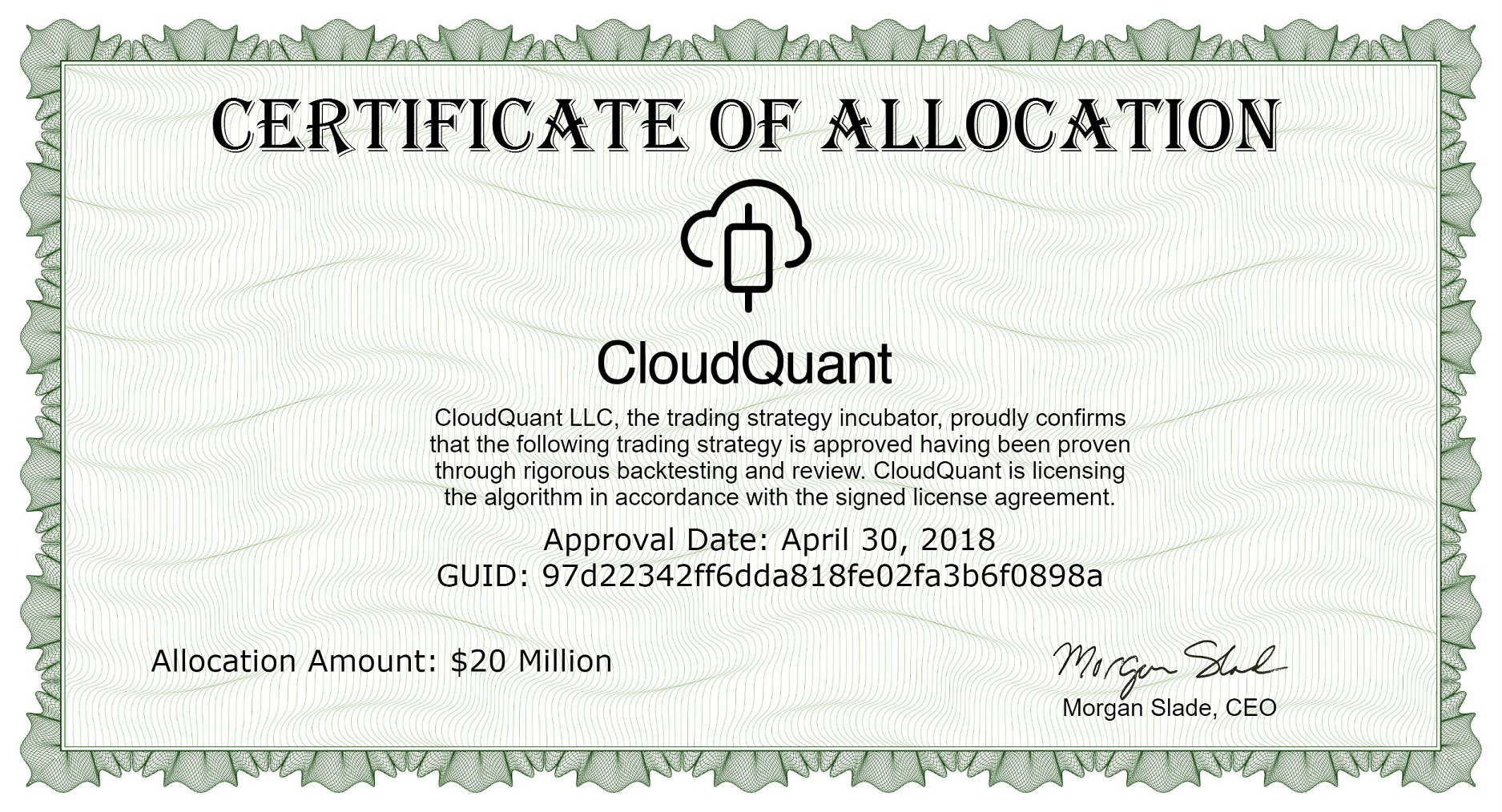 CloudQuant Allocates Risk Capital to Crowd-Resourced Trading Algorithm